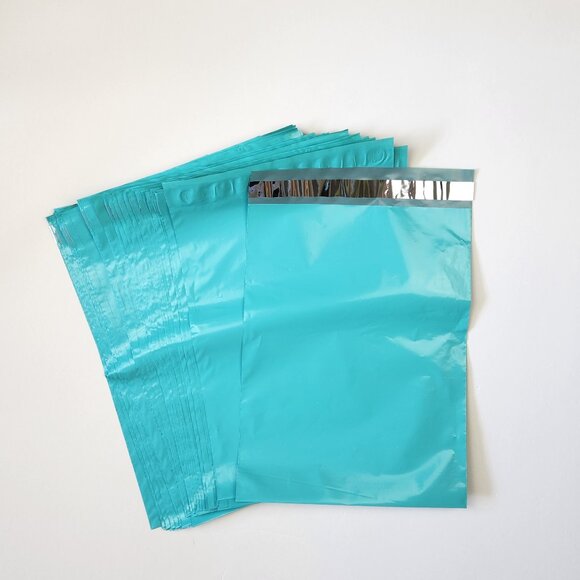 50 - 10"x13" Teal Cyan Blue Self-Adhesive Shipping Poly Mailers Bags - Picture 1 of 4